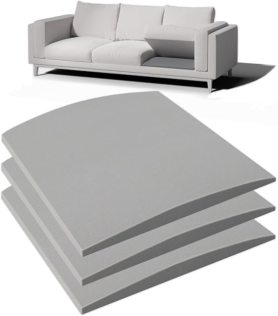 Couch Cushion Support for Sagging Seat - 20" x 20" High-Density Curved Foam Sofa Cushion Support Board, Couch Supporter for Under The Cushions, Grey Set of 3