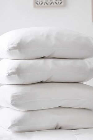 Waterproof Pillow Protectors 4 Pack, King Size Zippered Pillow Cases, Pillow Covers 20" x 36", Soft & Breathable Pillow Encasement, White