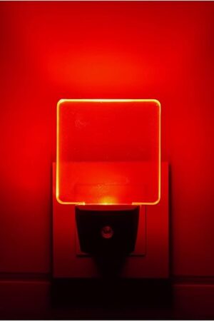 2 Pack 0.5W Plug in LED Night Light with Dusk to Dawn Sensor Red