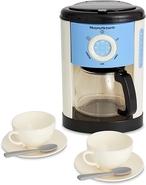 CASDON Morphy Richards Coffee Maker | Fillable Toy Coffee Maker for Children Aged 3+ | Includes Water Level Indicator & Dripping Water!