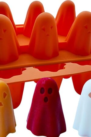 2 Packs Ghost Silicone Mold, Halloween Silicone Molds 3D Ghost Chocolate Candy Molds Ghost Jello Mold Ice cubes Moulds Ghost Baking Mold for Halloween Party Pudding Soap Candle Cake Decorations