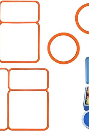 4 pack Lid Seal Gasket For OmieBox,Fit Seal Replacement for Kids Bento Box,Made from Food-Safe Silicone Rubber,Essential Lunch Bento Box Accessories for Kids,Ensures Leak-Proof Freshness(Orange)