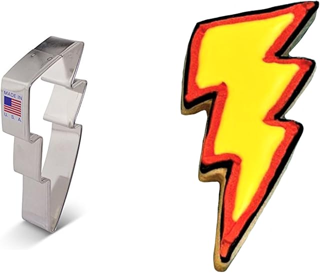 Ann Clark Cookie Cutters Lightning Bolt Cookie Cutter, 4.25" Made in USA