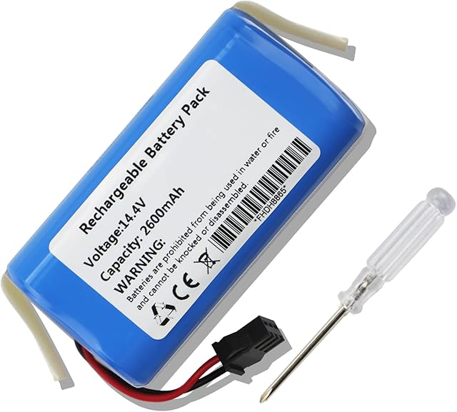 MULS 2600mAh Battery for Ionvac SmartClean 2000, Coredy R750-1600Pa, X586 X500 Simum 7 T8 V300 X583 V6 X580 Simum 8 X580R S6, Amary A800 A900 PN: Tesvor SUN-INTE-172 Vacuum Cleaners 14.4V