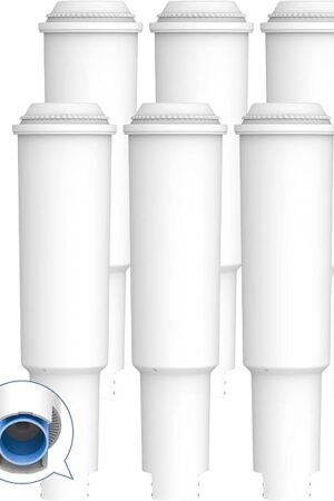 AQUA CREST Coffee Machine Water Filter, Replacement for Jura® Clearyl White, 64553, 7520, 60209, 68739, 62911 - Including Various Models of Nespresso®, Impressa®, TÜV SÜD Certified, 6 Packs
