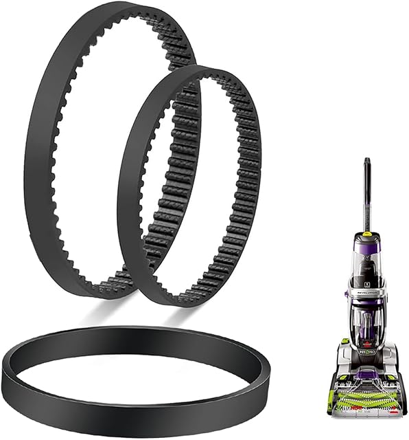 Vacuum Replacement Belt for Bissell ProHeat 2X Revolution Pet Pro Carpet Cleaner 1986, 1964, 2007, 2007P Series, Replace Parts 1611129, 1611130 & 1606428 (Pack of 3)