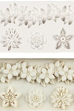 Baroque Fondant Molds Flower Lace Silicone Molds Curlicues Scroll Relief Mold For Cake Decoration Cupcake Topper Candy Chocolate Cupcake Topper Polymer Clay Gum Paste