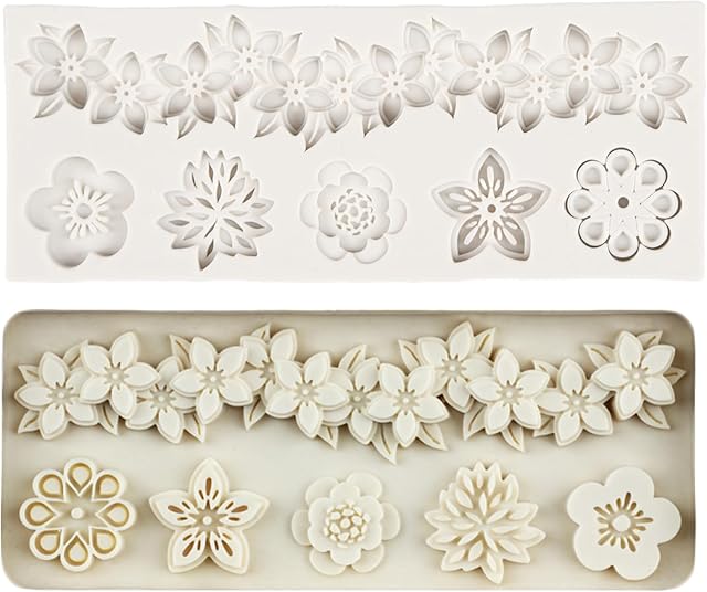 Baroque Fondant Molds Flower Lace Silicone Molds Curlicues Scroll Relief Mold For Cake Decoration Cupcake Topper Candy Chocolate Cupcake Topper Polymer Clay Gum Paste