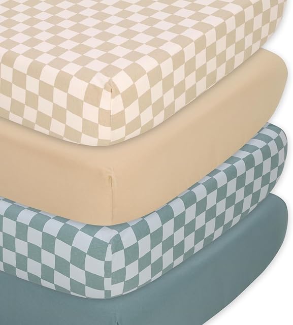 The Peanutshell Bassinet Sheets 4-Pack 100% Jersey Cotton Rectangle