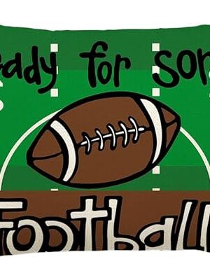AVOIN colorlife Ready for Some Football Throw Pillow Cover, 12 x 20 Inch American Football Game Cushion Case Decoration for Sofa Couch