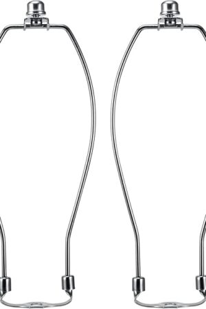 10 Inch Nickel Lamp Shade Harp Holders with Detachable Saddle Bases, Light Duty, Saangseon Pack 2 DIY Lighting Accessories