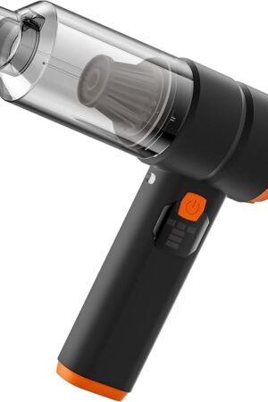 Car Vacuum Portable Cordless, Handheld Vacuum Cordless with 30000PA Suction, 130000RPM, 6800mAh Battery, 10 Nozzles, Rubber Paint Material for Car, Home, Pet Cleaning（Deep Black ）