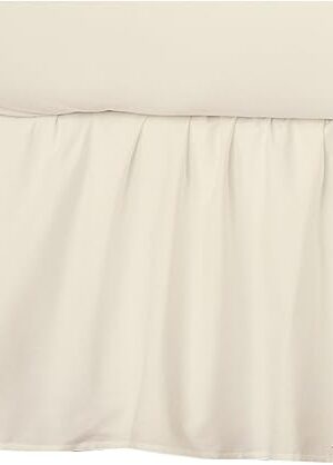 American Baby Company 100% Natural Cotton Percale Ruffled Crib Skirt, Cream, 52"L x 28"W + 13.5"