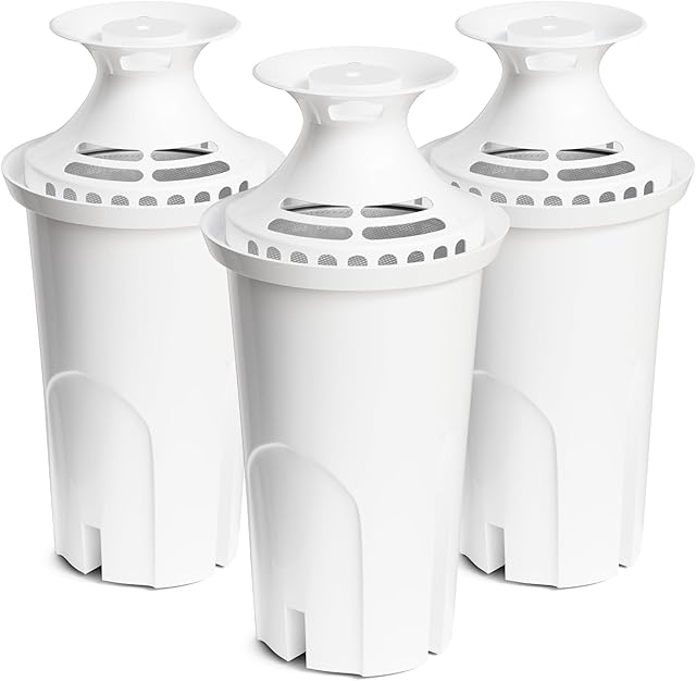 Water Filter Replacement Compatible with Brita Water Pitchers and Dispensers, by DESENRUIS for Classic 35557, OB03, Mavea 107007, Reduce Chlorine and Bad Taste, BPA free, Pack of 3