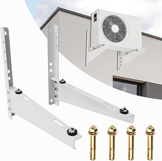 Mini Split Wall Mounting Bracket for 9,000-18,000 BTU Air Conditioner, Heavy Duty AC Support Bracket for Outside, Holds Up to 330lbs