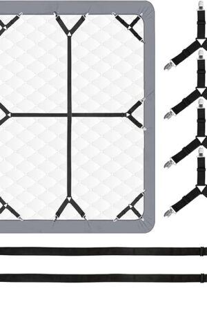 6PCS Bed Sheet Straps, Fitted Sheet Straps, Adjustable Sheet Clips, Fits of Mattresses, Enhance Your Sleeping Experience
