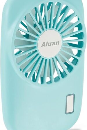 Aluan Handheld Mini Fan Powerful Small Personal Portable Speed Adjustable USB Rechargeable Eyelash Fan for Kids Girls Boys Woman Man Home Office Outdoor Travel, Blue