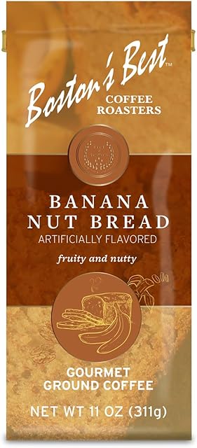 Boston’s Best Coffee - Banana Nut Bread Flavored Coffee, Delicious Gourmet Premium Ground Coffee, 11 oz. / 311 g Bag