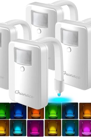 Chunace 4 Pack Toilet Night Light 16 Colors