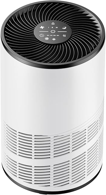 DUMOS Air Purifiers for Home Bedroom with a 3-in-1 HEPA Built-in Filter, Covers up to 1200 ft², True H13 Air Cleaner with Quiet Sleep Mode for Large Room, Removing Odor Smoke Dust Pet Dander White