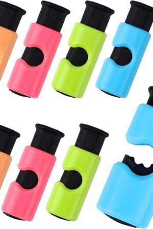 AmoreAngel Crafts 8 Pack Bread Bag Clips, Squeeze Lock Food Bag Clips, Plastic Sealing Clip for Bread, Snacks, Chips, 4 Colors, Easy Grip, Airtight Seal