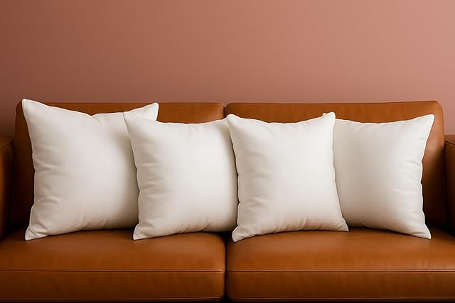 Trendy Home 20x20 Throw Pillow Insert (Set of 4, White) Bed and Couch Pillows Stuffer Hypoallergenic, Decorative Home Indoor Outdoor Sofa Pillow Filler (Non Woven, 4 Pack)