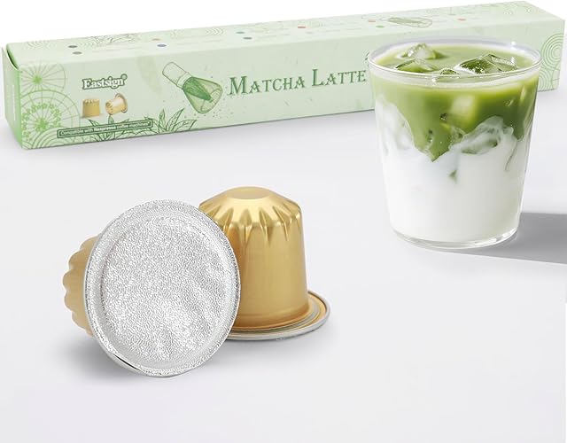 Eastsign Sweetened Matcha Latte Pods for Nespresso Original, Creamy & Convenient, 10 Recyclable Capsules