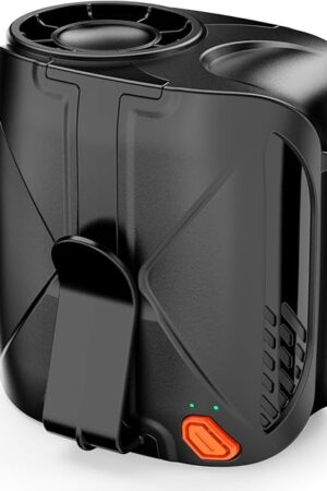 2025 Portable Waist Fan, 6 Speeds 14000RPM Strong Airflow, with Clip-on, 6000mAh Rechargeable Battery up to 31H Working Time, Wearable Belt Shirt Fan for Outdoor Jobsite(Black)