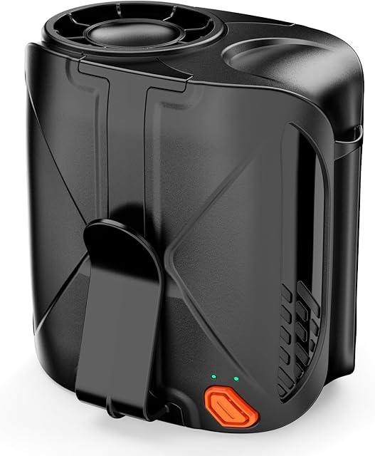 2025 Portable Waist Fan, 6 Speeds 14000RPM Strong Airflow, with Clip-on, 6000mAh Rechargeable Battery up to 31H Working Time, Wearable Belt Shirt Fan for Outdoor Jobsite(Black)