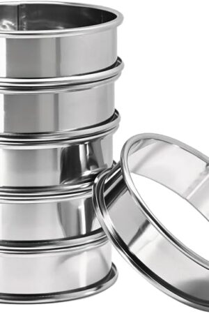 Crumpet Rings 6Pcs, 3.15" English Muffin Rings, Stainless Steel Double Rolled Rings For Frying Eggs, Metal Baking Ring Molds For All Kinds of Breakfast