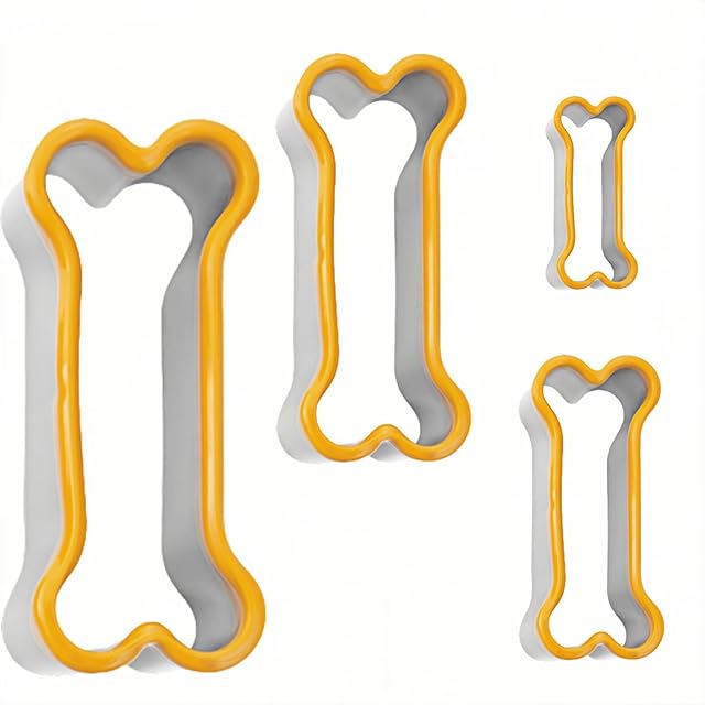 Dog Bone Cookie Cutters 4 PCS, Perfect for Dog Treats, 2'', 3'', 4'', 5''