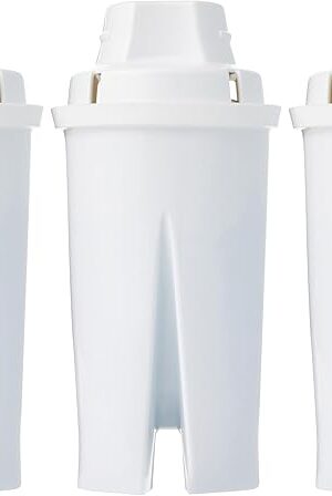 Amazon Basics Replacement Water Filters for Water Pitchers, BPA-Free, WQA & NSF Certified, Compatible with Brita Water Pitchers & Drinking Water Filter Systems, 6 Month Filter Supply, 3-Pack