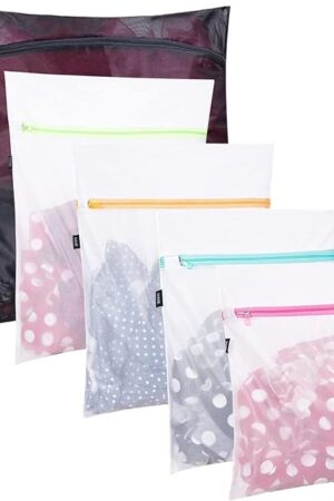 BAGAIL Laundry Bags Mesh Wash Bag for Intimates Lingerie and Delicates, 5Pcs (1XL,2L,2M)