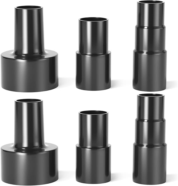 6 Pieces Universal Vacuum Hose Adapter Kit, 1-3/8" to 1-1/4", 2-1/2" to 1-1/4", 1-1/4" to 1-3/8" to 1-1/2", Plastic Vacuum Hose Connector Reducer Attachments for Vacuum Cleaner