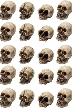 40Pcs Halloween Mini Skulls Miniature Skeleton Head Figurine for Halloween Decoration Crafts