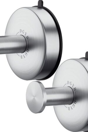 DGYB Suction Cup Hooks Stainless Brushed Nickel Set of 2
