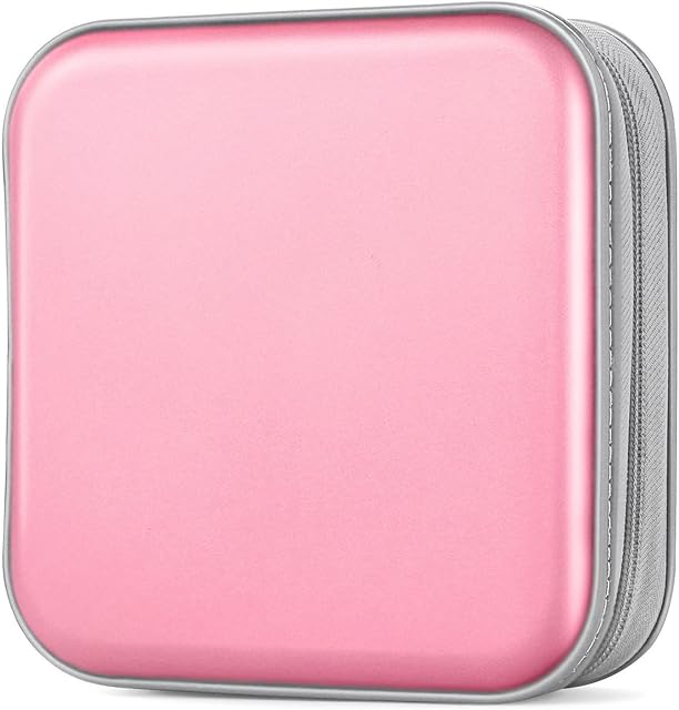 CD/DVD Case Wallet Light Pink, Durable Plastic Non-Woven Fabric Material