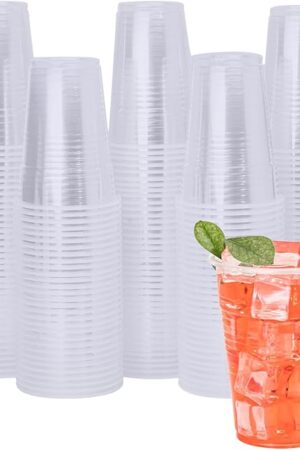 YEEHAW 500 Pack 9 oz Clear Plastic Cups for Cold Beverages | Ideal for Party | Disposable Drinking Water Cups