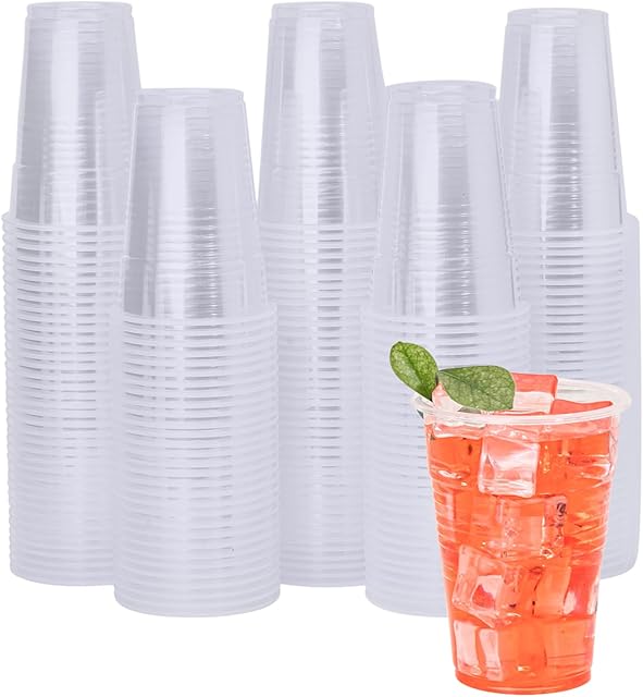 YEEHAW 500 Pack 9 oz Clear Plastic Cups for Cold Beverages | Ideal for Party | Disposable Drinking Water Cups
