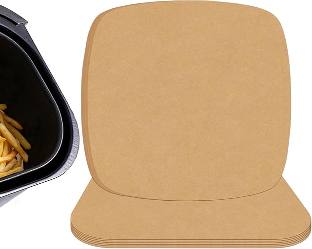 Air Fryer Liners Disposable Parchment Paper Sheets, 8 Inch Unbleached Baking Paper Liner for Grilling, Wrapping, Steamer, Microwave, Oven(100 Count)