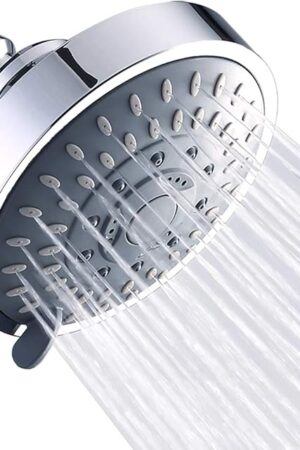 Aisoso Shower Head High Pressure Rain Fixed Showerhead 5-Setting with Adjustable Metal Swivel Ball Joint - Relaxed Shower Experience Even at Low Water Flow & Pressure