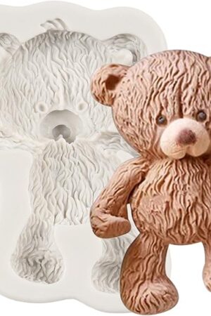 Bear Silicone Fondant Molds for Teddy Bear Cake Decoration, Cupcake Topper, Chocolate Candy, Polymer Clay, Gum Paste