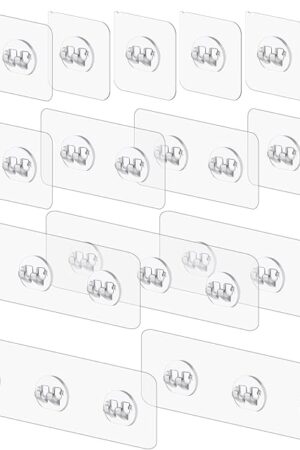 Vivinin 15 Pack Shower Caddy Adhesive Replacement, No Drilling Shower Shelf, Strong Adhesive Hooks for Showers & Kitchen Racks