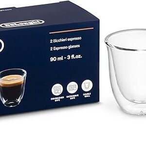 DeLonghi 3oz Espresso Double Wall Thermal Glasses, Set of 2