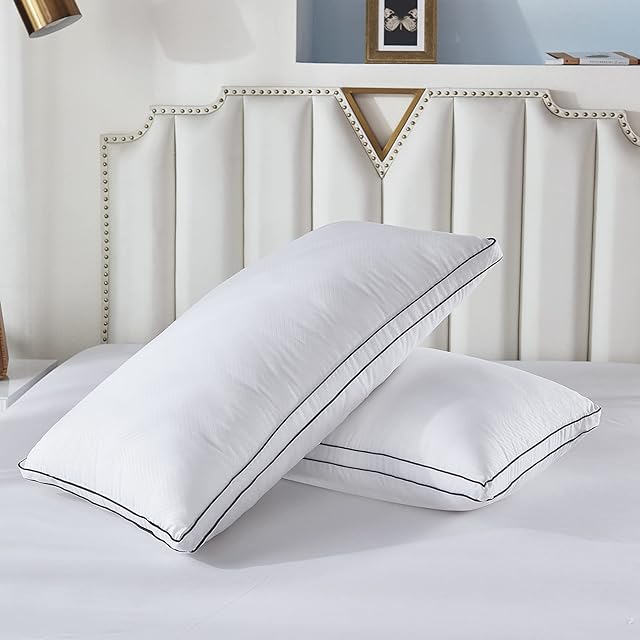Gehannah Bed Pillows for Sleeping, Luxury Plush Soft Pillow with Home and Hotel, Breathable Microfiber Cover Skin-Friendly Pillows for Side Back Sleepers