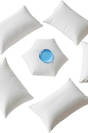 Waterproof Pillow Protectors with Zipper 4 Pack Dust Proof Moisture Proof Sweat Proof Pillow Case Cover Protector Soft Cozy White Size Queen 20x28 Inches