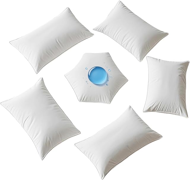 Waterproof Pillow Protectors with Zipper 4 Pack Dust Proof Moisture Proof Sweat Proof Pillow Case Cover Protector Soft Cozy White Size Queen 20x28 Inches