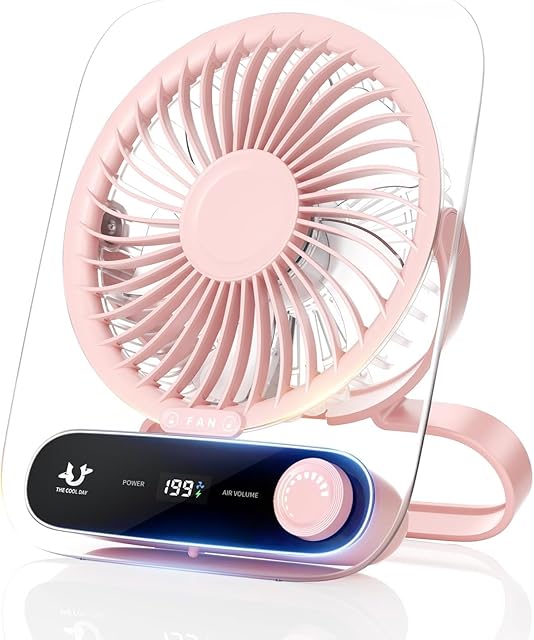 Desk Fans Small Quiet, Runs Up To 12 Hours On A Single Charge, 3000mah Battery Powered Fan Rechargeable, USB-C Charging & Warm Light, Travel Fan For Sleeping,Bedroom,Camping,Office, Pink