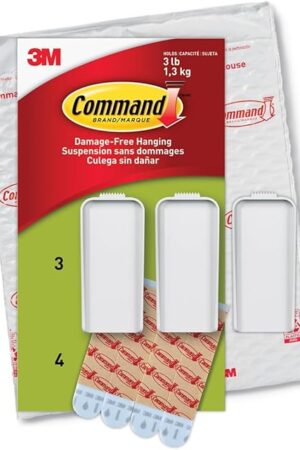 Command Large Canvas Hangers for Walls, Holds up to 3 lb 18"x24" Canvas, 3 Hangers with 4 Command Strips, Damage-Free Removable Wall Art Hanger, Great for Room Décor