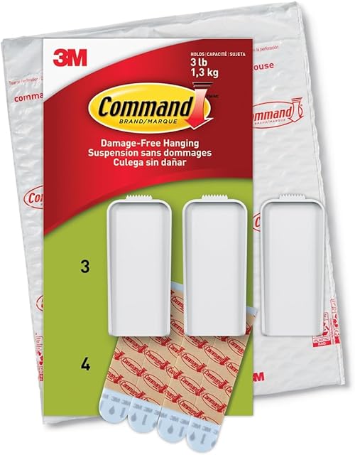 Command Large Canvas Hangers for Walls, Holds up to 3 lb 18"x24" Canvas, 3 Hangers with 4 Command Strips, Damage-Free Removable Wall Art Hanger, Great for Room Décor